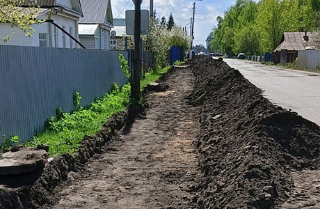 В поселке Колышлей начали работы по благоустройству пешеходной зоны